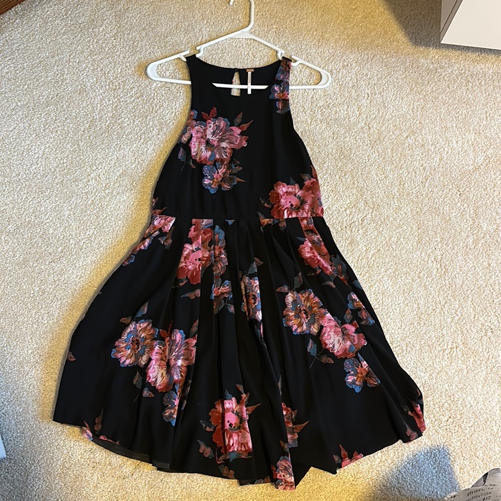 Black floral free people dress